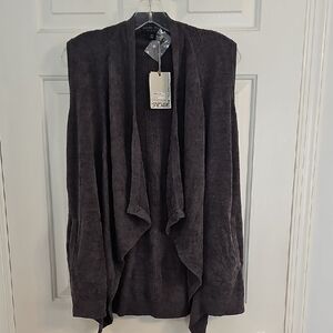 Barefoot Dreams CozyChic Ultra Cardigan in Charcoal